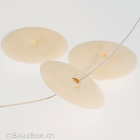 perle disque, Couleur: blanc, Taille: 25 mm, Quantite: 10 Stk.