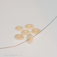 perle disque, Couleur: blanc, Taille: 7 mm, Quantite: 50 Stk.