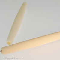 perle tube long, Couleur: blanc, Taille: 62 mm, Quantite: 10 Stk.