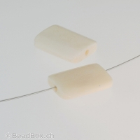 perle rectangle plat, Couleur: blanc, Taille: 22 mm, Quantite: 10 Stk.
