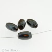perle ovale, Couleur: noir, Taille: 12 mm, Quantite: 20 Stk.